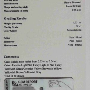 DIAMANTE ROUND BRILLIANT 1810028400 AN