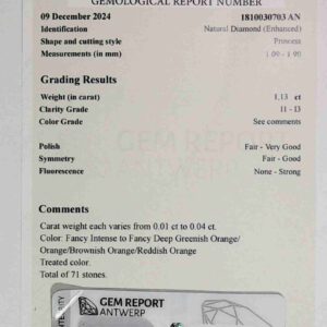 DIAMANTE PRINCESS CUT 1810030703 AN