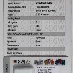 DIAMANTE ROUND BRILLIANT 246205061026