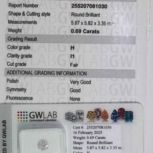 DIAMANTE ROUND BRILLIANT 255207081030
