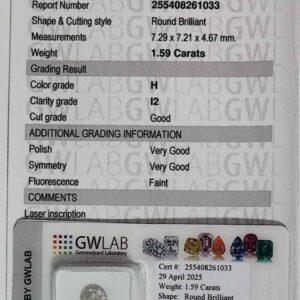 DIAMANTE ROUND BRILLIANT 255408261033