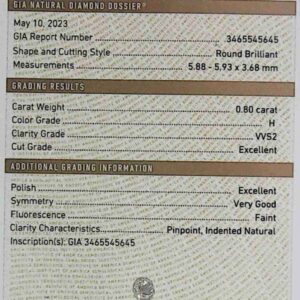 DIAMANTE ROUND BRILLIANT 3465545645
