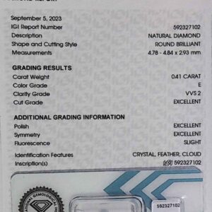 DIAMANTE ROUND BRILLIANT 592327102