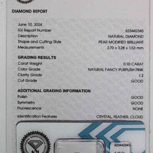 DIAMANTE PEAR MODIFIED CUT 623442345